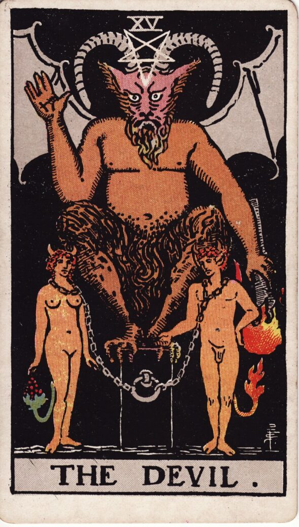 Karta Tarota Diabeł — ilustracja symboliczna